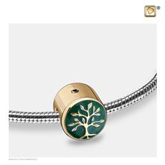 TreeofLove Ashes Bead Pearl Green&Pol gold Vermeil