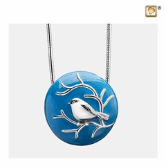 BlessingBirds Ashes Pendant pearl Blue&Pol silver