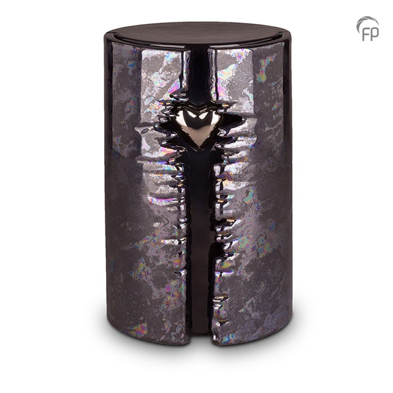 Urn keramiek blauw met LED